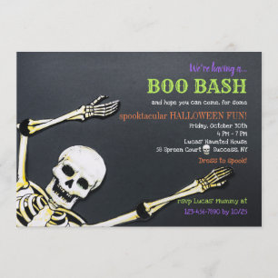 Uitnodiging Skeleton Halloween Party