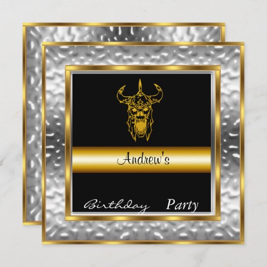 Uitnodiging Skull Birthday Party (Voorkant / Achterkant)