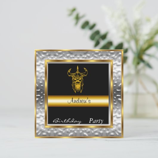 Uitnodiging Skull Birthday Party (Staand voorkant)