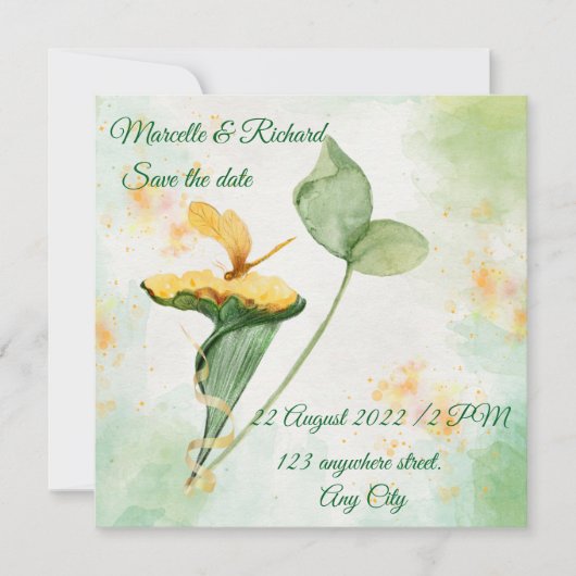 Uitnodiging slaat datum op (Voorkant)