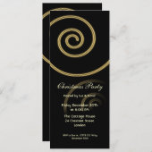 Uitnodiging slim met zwijn in goud (Voorkant / Achterkant)