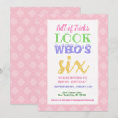 Uitnodiging Slogans voor 6e Verjaardag (Voorkant / Achterkant)