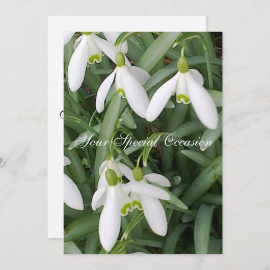 Uitnodiging Sneeuwklokjes (Voorkant / Achterkant)