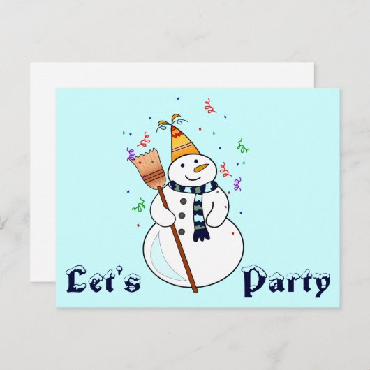 Uitnodiging sneeuwman vieren - Blank Inside (Voorkant / Achterkant)