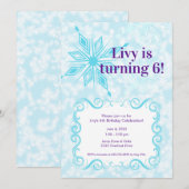 Uitnodiging sneeuwvlok; Winter Wonderland Party (Voorkant / Achterkant)