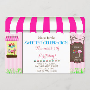 Uitnodiging snoep Land Birthday