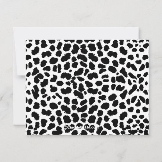 Uitnodiging Snow Leopard Print Party (Achterkant)