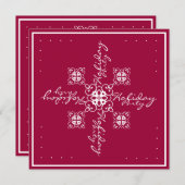 Uitnodiging Snowflake Holiday (Voorkant / Achterkant)