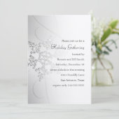 Uitnodiging Snowflake Holiday (Staand voorkant)