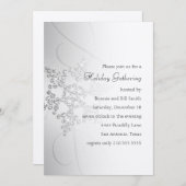 Uitnodiging Snowflake Holiday (Voorkant / Achterkant)