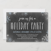 Uitnodiging Snowflakes Holiday Party (Voorkant)