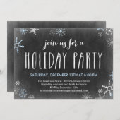 Uitnodiging Snowflakes Holiday Party (Voorkant / Achterkant)