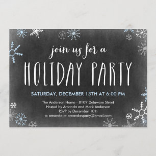 Uitnodiging Snowflakes Holiday Party