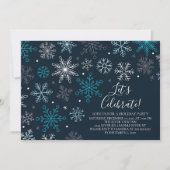 Uitnodiging Snowflakes Holiday Party (Voorkant)