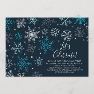 Uitnodiging Snowflakes Holiday Party