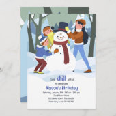 Uitnodiging Snowman Birthday (Voorkant / Achterkant)