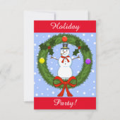 Uitnodiging Snowman Holiday Party () (Voorkant)