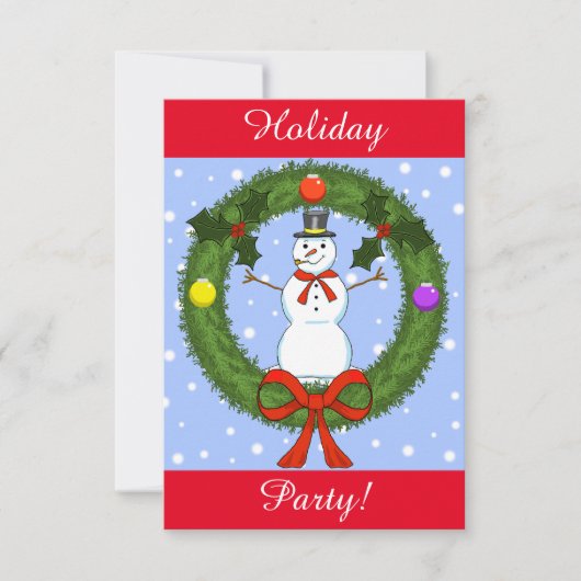 Uitnodiging Snowman Holiday Party () (Voorkant)