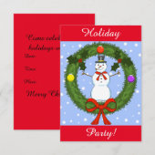 Uitnodiging Snowman Holiday Party () (Voorkant / Achterkant)