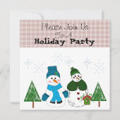 Uitnodiging Snowman Holiday Party (Voorkant)