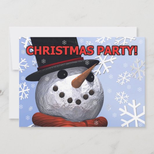 uitnodiging Snowman Party (Voorkant)