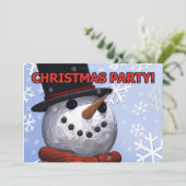 uitnodiging Snowman Party (Staand voorkant)
