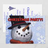 uitnodiging Snowman Party (Voorkant / Achterkant)