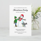 Uitnodiging Snowmans kerstfeest (Staand voorkant)