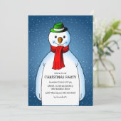 Uitnodiging Snowmans kerstfeest (Staand voorkant)