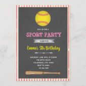 Uitnodiging softbal honkbal thema feest (Voorkant)