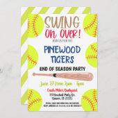 Uitnodiging Softball-partij voor het einde van het (Voorkant / Achterkant)