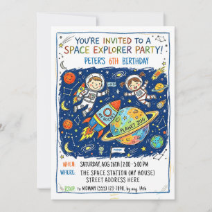Uitnodiging Space Explorer Feestje
