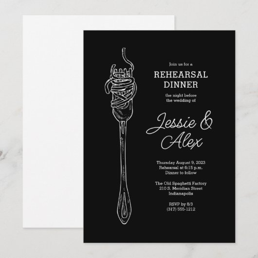 Uitnodiging Spaghetti Diner (Voorkant / Achterkant)