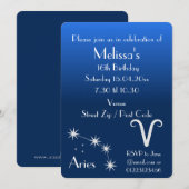 Uitnodiging speciale Aries Zodiac Galaxy Party (Voorkant / Achterkant)