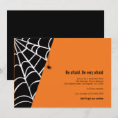Uitnodiging Spider Halloween-partij (Voorkant / Achterkant)