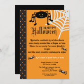 Uitnodiging Spider Halloween Party (Voorkant / Achterkant)