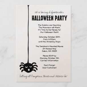 Uitnodiging Spider Halloween Party