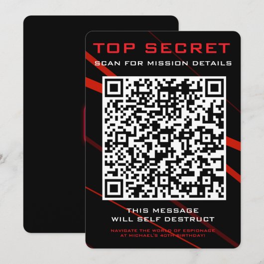 Uitnodiging Spionnenfeestje (Voorkant / Achterkant)