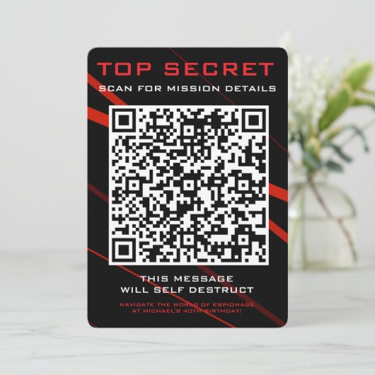 Uitnodiging Spionnenfeestje (Staand voorkant)