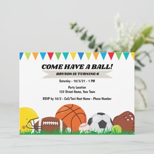 Uitnodiging sport op zaterdag (Staand voorkant)