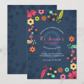 Uitnodiging Spunky Flowers (Voorkant / Achterkant)