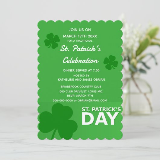 Uitnodiging St. Patrick's Dag Feestje (Staand voorkant)
