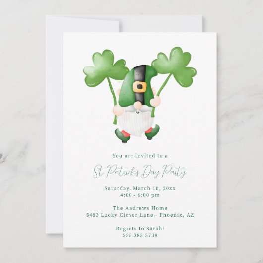 Uitnodiging St. Patrick's Day Feestje (Voorkant)