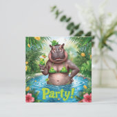 Uitnodiging St. Patrick's Tropical Pool Feestje (Staand voorkant)