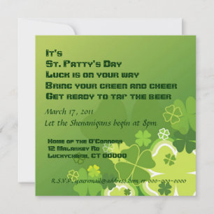 Uitnodiging St. Patty's Day
