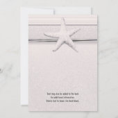 Uitnodiging Starfish Classic Witte Strand Trouwfee (Achterkant)