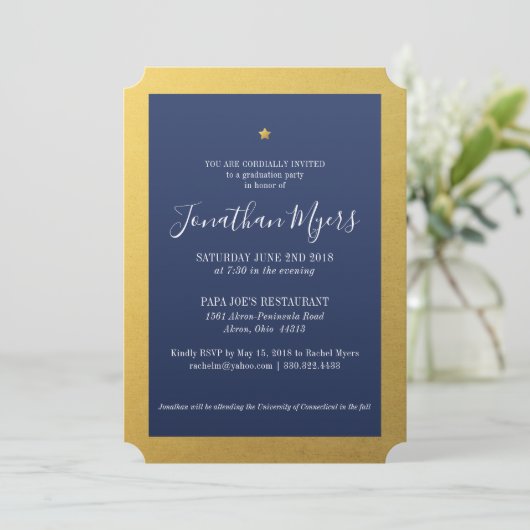 Uitnodiging Ster Graduation Party (Staand voorkant)