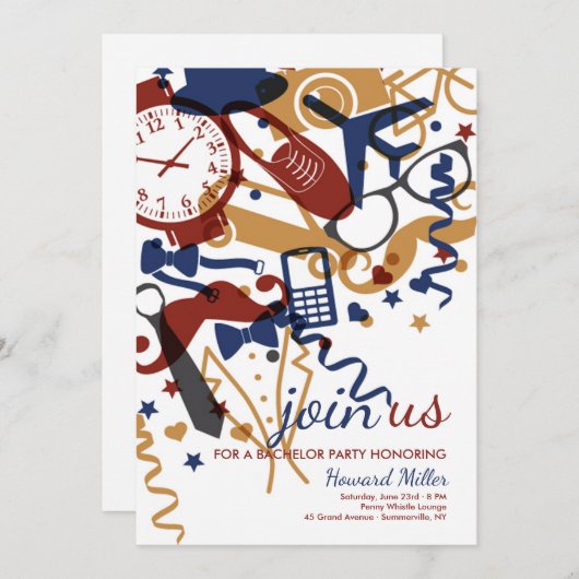 Uitnodiging stijl man (Voorkant / Achterkant)