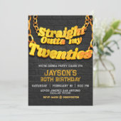 Uitnodiging Straight Outta my Twenties (Staand voorkant)