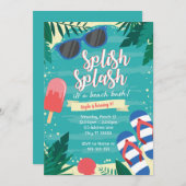 Uitnodiging strandfeest (Voorkant / Achterkant)